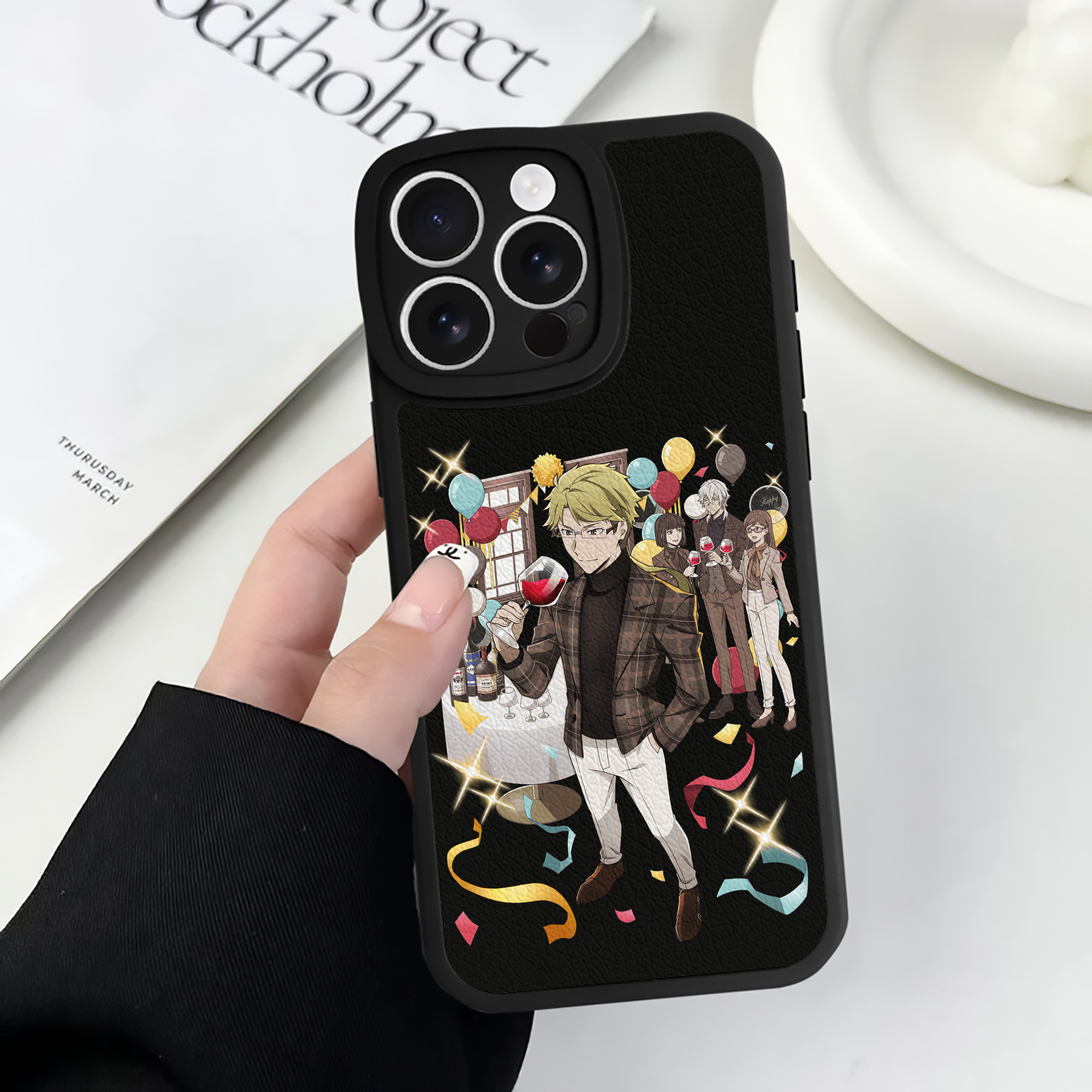 （画像用） 文豪ストレイドッグス Bungo Stray Dogs 【iPhone 16シリーズ対応】シリコンスマホケース（レザー調） 材質：シリコン